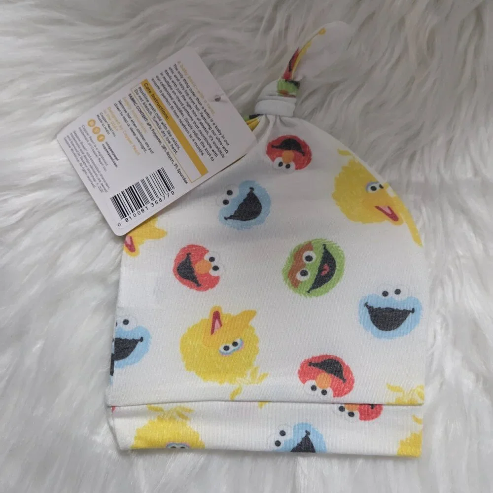 Copper Pearl x Sesame Street Newborn Top Knot Hat